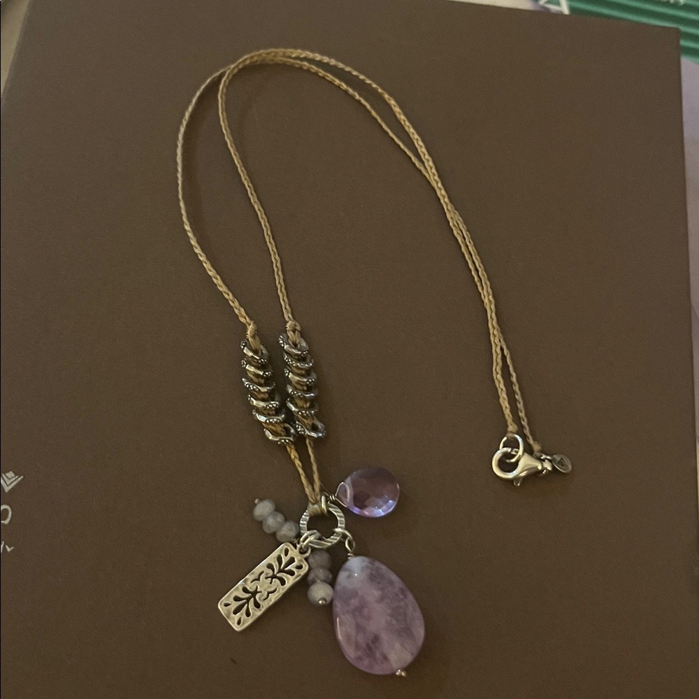 Silpada Sterling Silver Discs and Amethyst 
Necklace.